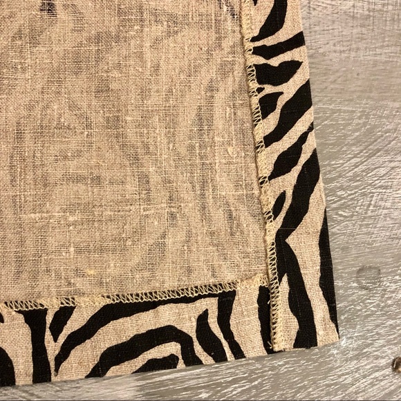 Unique Zebra Print , Heavy Raw Linen Dres, Sz M - Picture 9 of 12